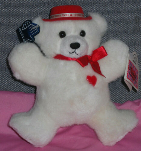 NEW Applause Heart Ticklers Head Over Heels White Teddy Bear with Red Hat - Picture 1 of 10