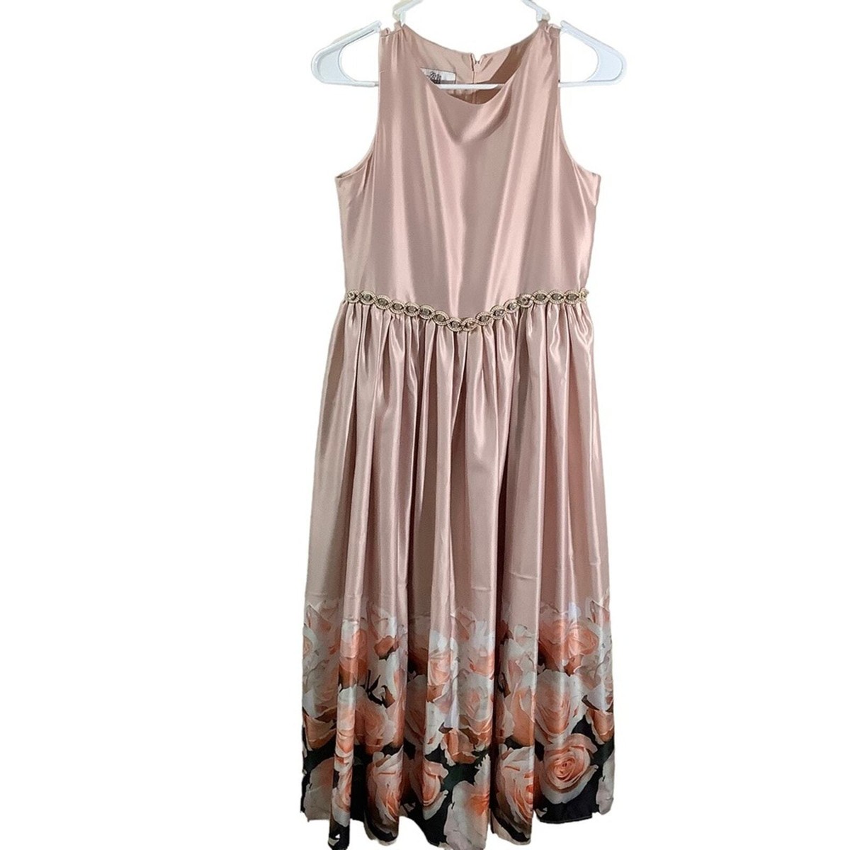 knee length dresses for ladies Badgley Mischka | Print Drape Wrap Dress in Rose Multi