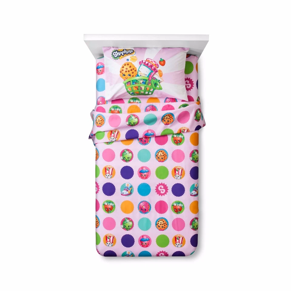 Juego de sábanas dobles Shopkins ¡súper suave! Lunares TOTALMENTE NUEVOS Foto 2 de 2