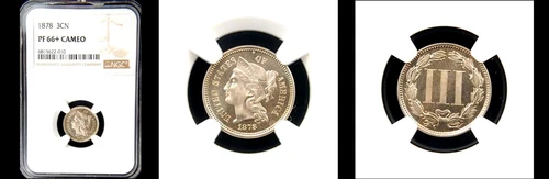 1878 3C NGC-PR66+CAM-POP 3-MINTAGE 2350 PQ THREE CENT NICKEL