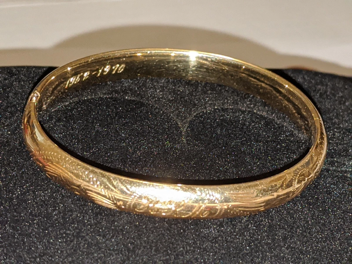Gold bangle on sale engraved inside