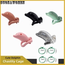 ABS Chastity Device with 4 Rings Lock Cage Game Cage with Device Chastity Cage