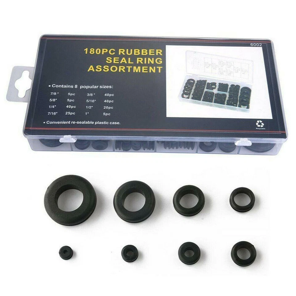 Rubber Grommet Ring Assortment Set Electrical Gasket Tools For Wire Cable Plug - Imagem 2 de 4