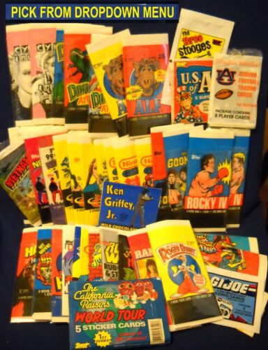 1985-1989 Vintage Wax Wrappers Donruss, Fleer, Topps, and others, U-Pick-1