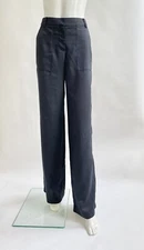 NWT W by Worth Navy Blue Front Pocket High Waist Trousers Size 8 Wide Leg