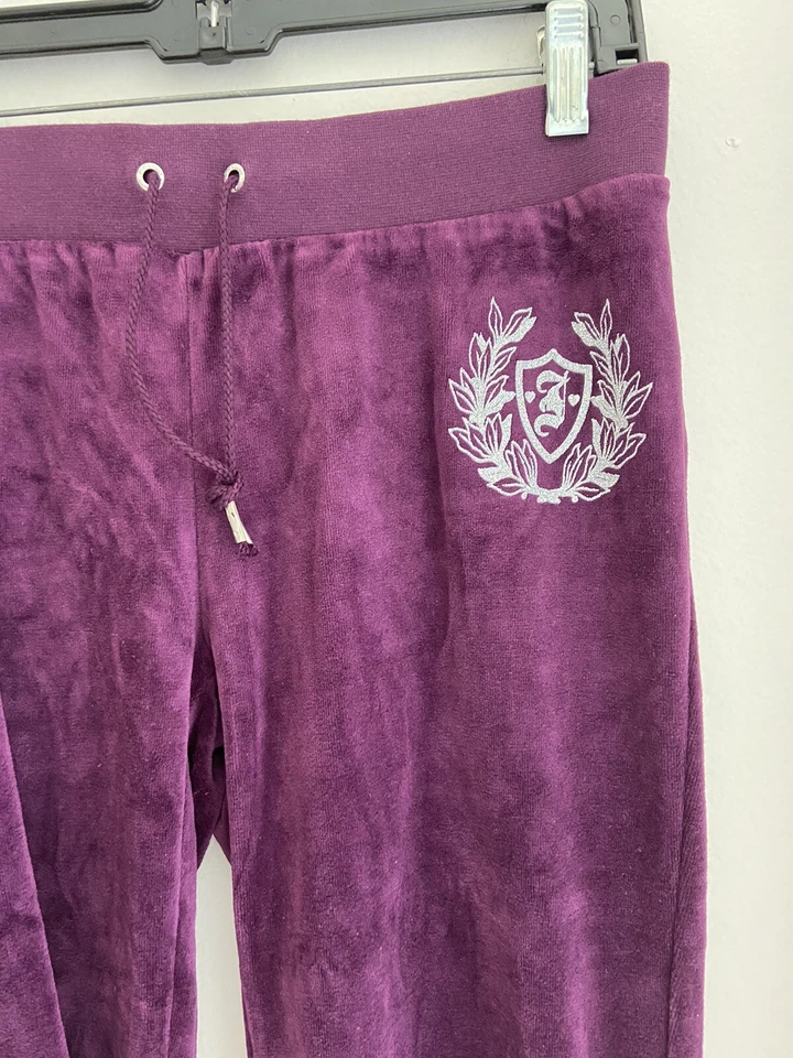 Juicy couture NUEVO L Pantalones Medianos Top Conjunto de Chándal Y2K Púrpura/Borgoña Foto 3 de 4