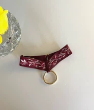 Bordelle London Satin Collar Necklace | Red & Pink Embroidery | 24K Gold Details