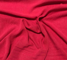 CHERRY RED Hand Dyed Raw Silk Gauze NOIL Fabric