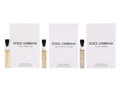 D&G DOLCE & GABBANA DESERT OUD EXOTIC LEATHER INCENSO 1.5ml SAMPLES TRY ALL 3