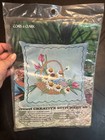 Vintage Crewel Creative Stitchery Kit Basket of Flowers Pillow 13in x 13in 5823 — photo 1