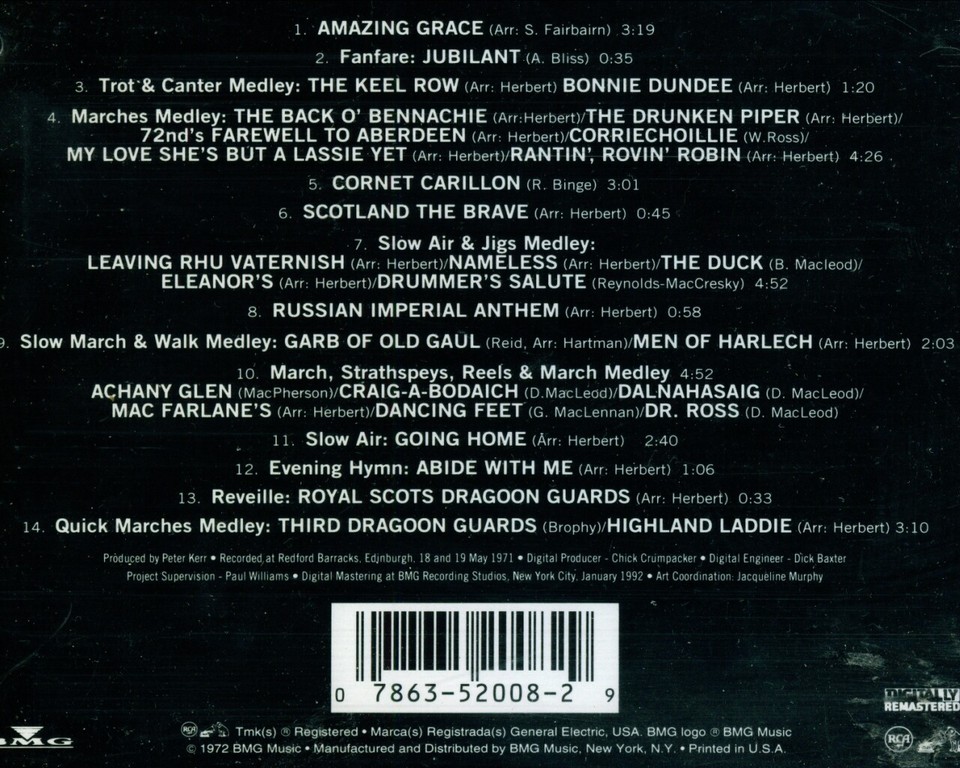 Royal Scots Dragoon Guards Amazing Grace 1971 Bagpipes & Drums