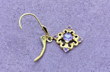 14kt Yellow Gold Amethyst Dangle Leverback Earrings 1002656-1