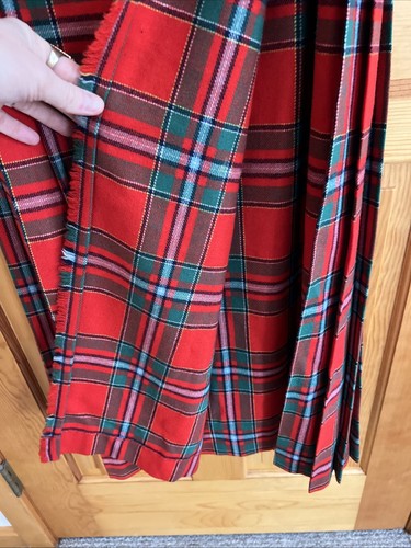 Vtg 70s Aston NY Tartan Wool Maxi Skirt Kilt Scotland Punk Vivienne Westwood S - Picture 5 of 10