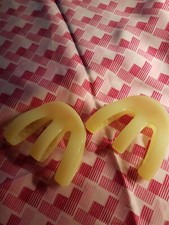 2 große Haarkrebse/Haarklammern-hellgelb-NEU/UNGETRAGEN-Modeschmuck-Haarschmuck
