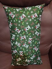 NEW Handcraft Handmade Comfy Green Christmas Dog Bed Back throw pillow 19"X10"