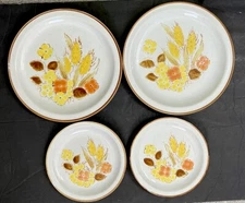 Vintage International China Stoneybrook Wheat Rushwood 10.5 &7.5 Plates LOT Of 4