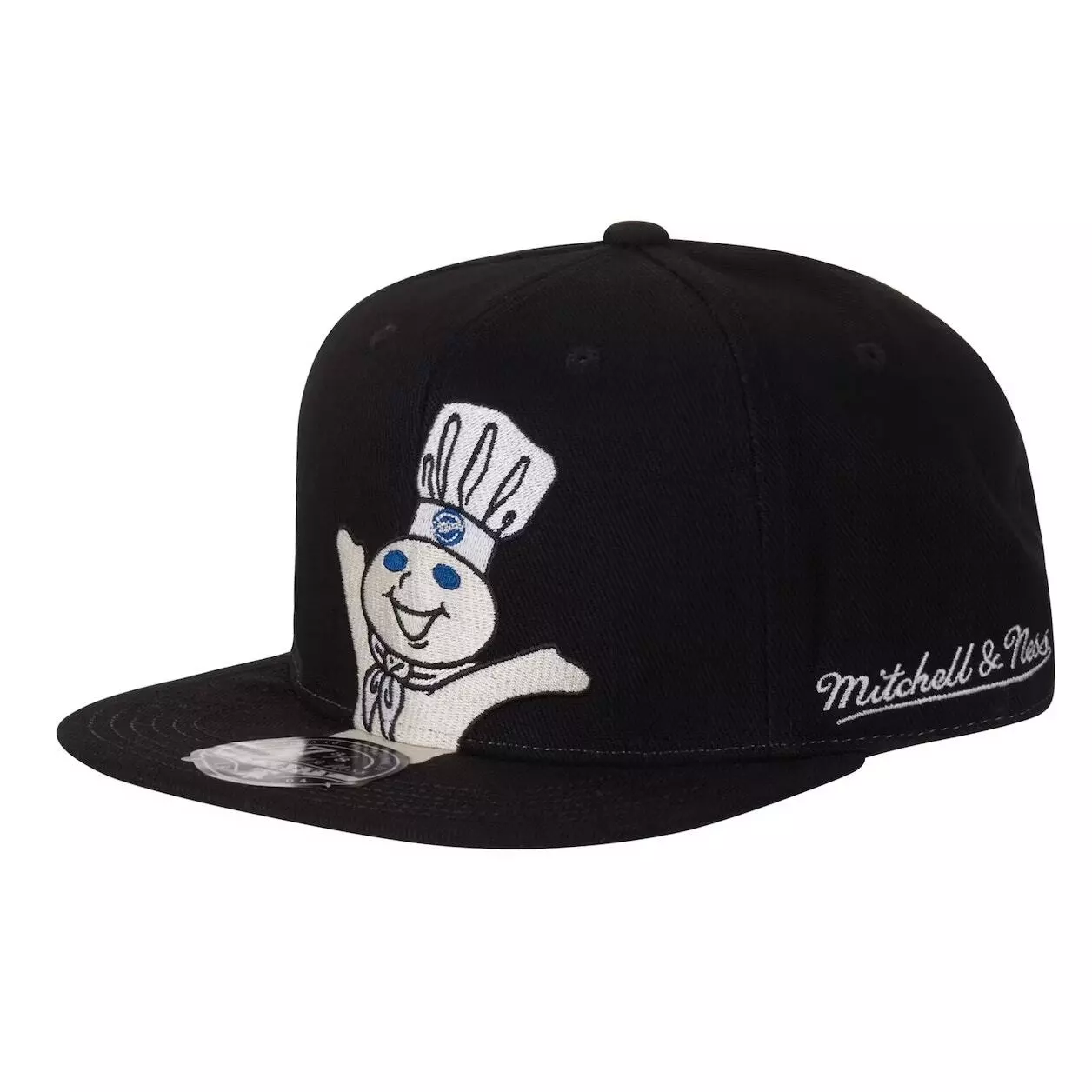 Chapeau Supreme Mitchell & Ness Flat Bill Pillsbury Doughboy Dynasty noir 7 1/8