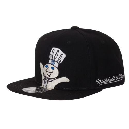 Supreme Mitchell & Ness Flat Bill Hat Pillsbury Doughboy Dynasty Black 7 1/8