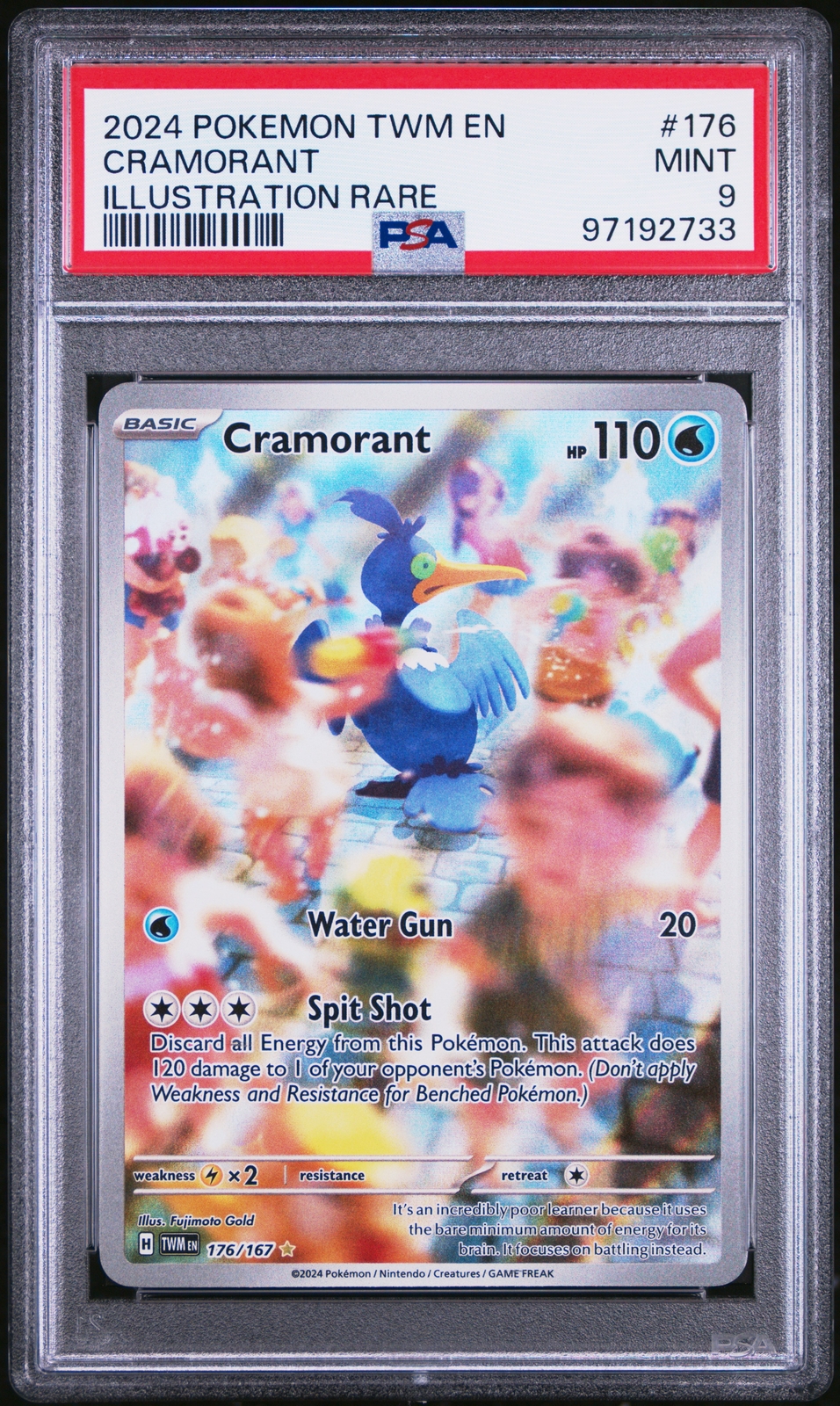 2024 POKEMON TWM EN-TWILIGHT MASQUERADE #176 CRAMORANT ILLUSTRATION RARE PSA 9