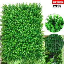 12x Artificial Plant Panel Wall Boxwood Mat Fence Fake Grass Floral Hedge Decor