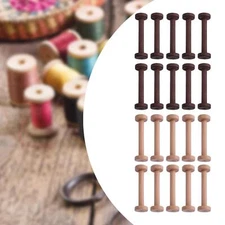 10x Spool Wood Wooden Empty Spools for Sewing Pom Ribbon Embroidery Thread