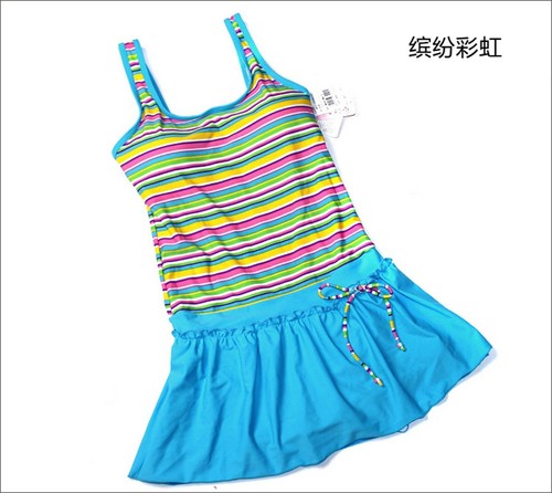 One piece swimsuit with skirt-1 pc bathing suit women, size 6-8 swimsuit CF8519 - Picture 3 of 5