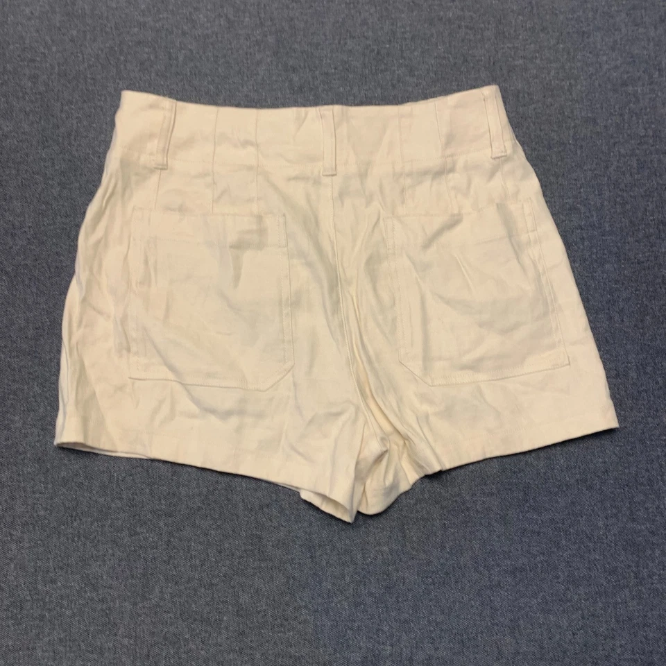 Pantalones cortos para mujer Maeve by Anthropologie talla 30 crema The Colette mezcla de lino Foto 2 de 4