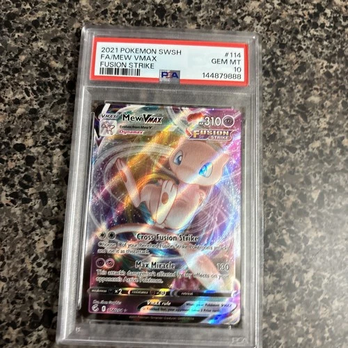 Pokémon TCG Fusion Strike Mew VMAX Ultra Rare Card 114/264 PSA 10