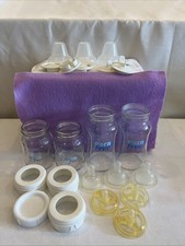 Baby Bottles Born Free 2-8 oz  2-4 oz With Caps Nipples Etc. See Picture