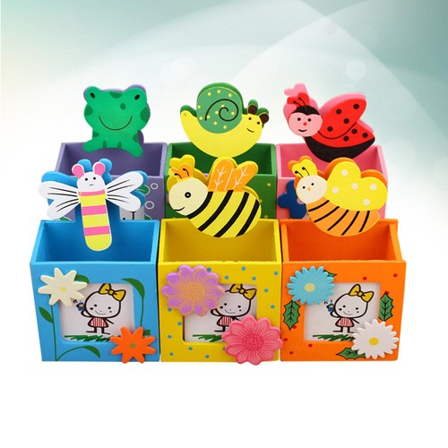 Cartoon Animal Wooden Desktop Pen Pencil Holder Stationery Organizer for Home - Picture 7 of 11