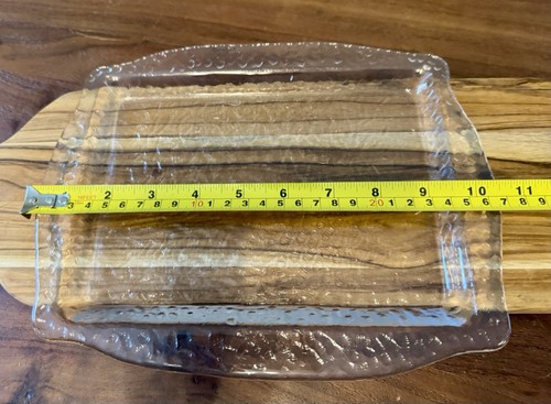 Strukturiertes Tablett aus gehämmertem Glas Blenko? Rechteckiger Vintage Schmuck Waschtisch Geschirr - Bild 3 von 5
