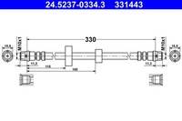 ATE Bremsschlauch 24.5237-0334.3 FüR VW Transporter T4 70A 70H 7DB 7DK 7DH 7DA