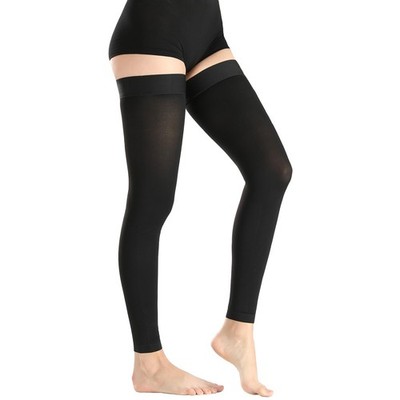 BURLWAY Footless Thigh High Medical Compression Medium, Black
