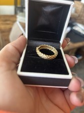 9ct Gold Thick Mesh Ring Size Q1/2