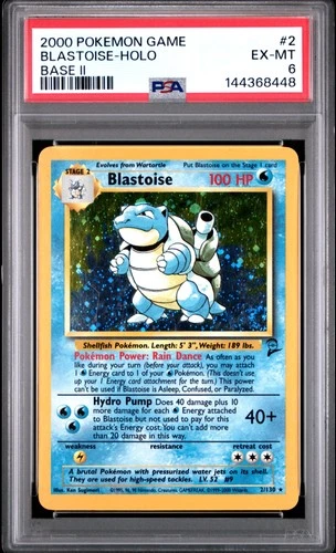 2000 POKEMON BASE SET 2 #2 BLASTOISE-HOLO PSA 6