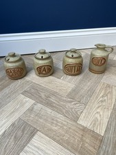 Vintage 1970s Cornish Tremar Pottery Stoneware Jars and Jug