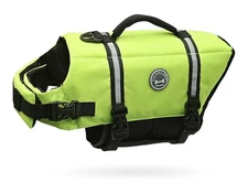 VIVAGLORY Ripstop Dog Life Jacket For Boating Or Swimming, Bright Yellow, Large