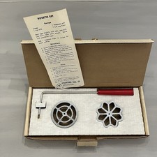 Vintage Vitantonio Iron Rosette Set Mold 2 dif Shaped Rosettes Recipe Card 189