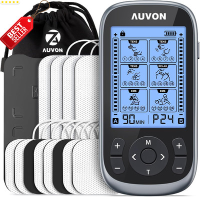 3-in-1 TENS EMS Unit Muscle Stimulator 24 Modes 12 Pads Rechargeable - US
