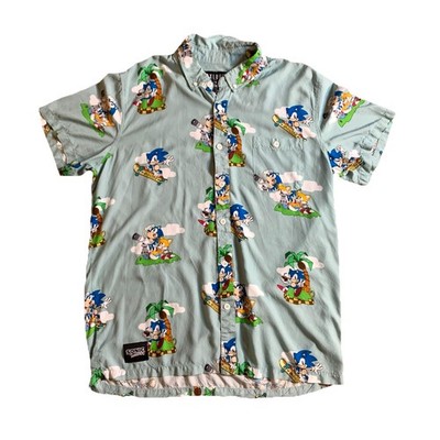 Sonic The Hedgehog & Tails Rayon Hawaiian shirt Size Large BOX LUNCH