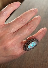 Vintage Marquis Sterling Silver Abalone Marcasite Ring Size 4.5  5 Grams  J113