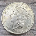 1875-CC $20 Liberty Head Double Eagle Gold Coin Raw Ungraded - Low Mintage