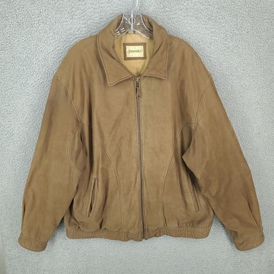 Vintage St Johns Bay Leather Jacket Mens 2xlt Aviator Blouson Brown Bomber