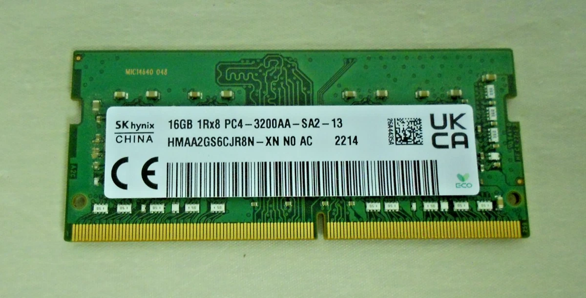 SK Hynix 16GB 1Rx8 PC4-3200AA DDR4 SODIMM Laptop RAM HMAA2GS6CJR8N