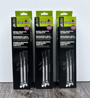CHAR-BROIL Universal 2 Pack Adjustable Stainless Steel Tube Burner Set of 3 Kits