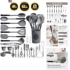 43Pcs Large Kitchen Utensils Set - Silicone Cooking Utensils Set, Dishwasher ...