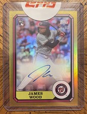 2025 Topps Archives 1987 James Wood Rookie Auto Gold /50 sealed on card