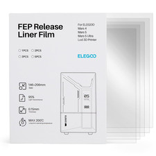 ELEGOO FEP Release Film 5PCS for Mars 4/ Mars 5/ Mars 5 Ultra LCD 3D Printer wit