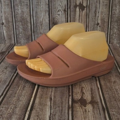Sz 8 Womens OOFOS OOahh Mauve Pink Recovery Comfort Slide Sandals VGUC
