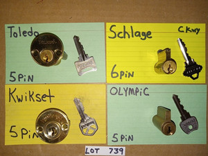 LOT #739....4 PCS. CHALLENGE....LOCK CYLINDER LOT...PICKERS, LOCKSPORT